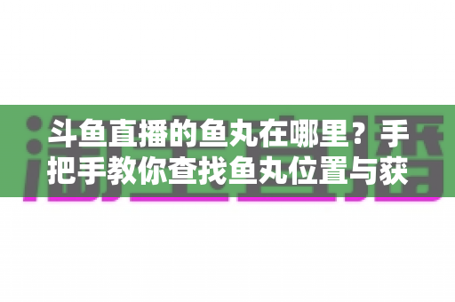斗鱼直播的鱼丸在哪里?手把手教你查找鱼丸位置与获取使用全攻略 斗鱼直播的鱼丸在哪里?手把手教你查找鱼丸位置与获取使用全攻略