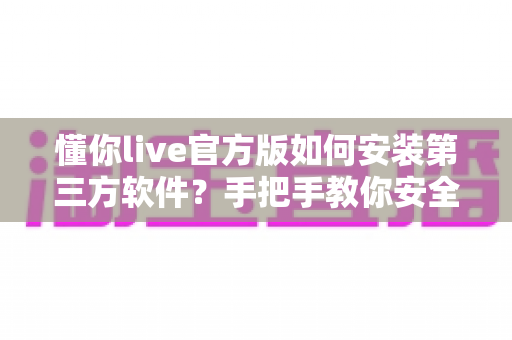 懂你live官方版如何安装第三方软件？手把手教你安全完成安装的实用教程